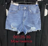 купить 0061# голубые женские джинсовые шорты (New Jeans, стрейч, 6 ед, размеры норма: 25-30) выдача на следующий день оптом