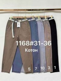 1168 # выбор цвета женские брюки (Fudeyan, коттон, 6 ед, размеры батал: 31-36)  выдача на следующий день фото