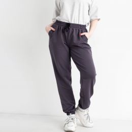 0022-6 ТЕМНО-СЕРЫЕ БАТАЛЬНЫЕ спортивные брюки женские из турецкой двунитки (5'TH AVENUE, 4 ед.размеры: 50.52.54.56) демисезон фото