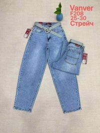 0208# голубые женские джинсы vanver (стрейч коттон, 6 ед, размеры норма: 25-30) выдача на следующий день фото