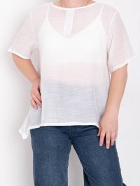 0206-10 * белая женская футболка (коттон 65%, полиэстер 35%, 8 ед. размеры батал: XL-4XL, повторяются) выдача на следующий день фото