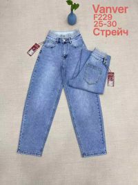 0229# голубые женские джинсы vanver (стрейч коттон, 6 ед, размеры норма: 25-30) выдача на следующий день фото