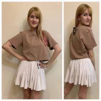 1299-9 * мокко женский топ (трикотаж, 4 ед. размеры норма: S. М. L. XL) выдача на следующий день фото