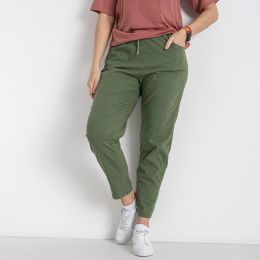 3038-5* зеленые женские брюки (FUDEYAN, ткань лён, 6 ед. размеры полубатал: 28. 29. 30. 31. 32. 33) выдача на следующий день фото
