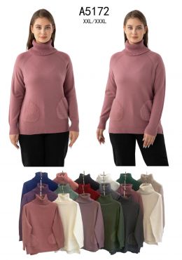 5172* микс цветов женский свитер (Kiss me, 10 ед, размеры батал: 2XL-3XL) выдача на следующий день фото