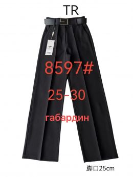 купить 8597 # черные женские брюки (FUDEYAN, габардин, 6 ед. размеры норма: 25. 26. 27. 28. 29. 30) выдача на следующий день оптом