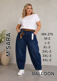 0275 # синие женские джинсы (M.SARA, стрейч коттон, 12 ед, размеры батал: M-4XL) выдача на следующий день фото