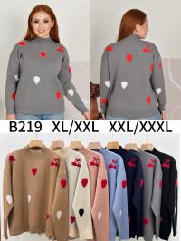 0219 # микс цветов женский свитер (Kiss me, кашимир, 10 ед, размеры батал: XL/2XL-2XL/3XL) выдача на следующий день фото