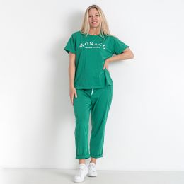 0177-7 зеленый женский спортивный костюм (футболка + штаны) (5'TH AVENUE, 3 ед. размеры батал: 54. 56. 58) фото