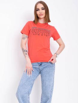 10512-51 красная женская футболка (95% коттон, 5% эластан, 4 ед. размеры норма: S-2XL, один отсутствует) фото