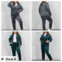 8668 # выбор цвета женский спортивный костюм (велюр, 4 ед, размеры батал: 54, 56, 58, 60) выдача на следующий день фото