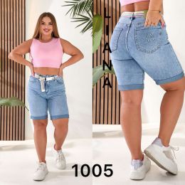 купить 1005 # голубые женские джинсовые шорты (стрейч-коттон, 6 ед. размеры полубатал: 28. 29. 30. 31. 32. 33) выдача на следующий день оптом