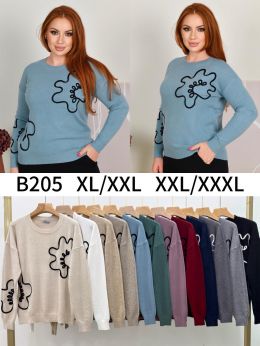 0205* микс цветов женский свитер (Kiss me, 10 ед, размеры батал: XL-3XL) выдача на следующий день фото