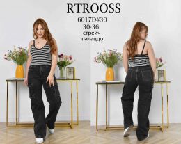6017* серые женские джинсы палаццо с карманами (RTROOSS, стрейч, 6 ед, размеры батал: 30-36) выдача на следующий день фото