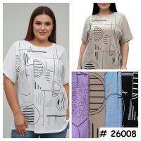 26008# выбор цвета женская футболка (коттон 95%, спандекс 5%, 3 ед, размеры батал: 2XL, 3XL, 4XL) выдача на следующий день фото