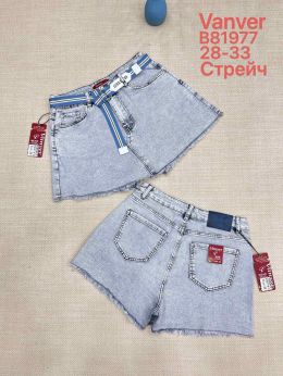 купить 81977 # серая женская джинсовая юбка-шорты (Vanver, стрейч, 6 ед. размеры полубатал: 28. 29. 30. 31. 32. 33) выдача на следующий оптом