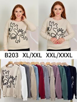 0203* микс цветов женский свитер (Kiss me, 10 ед, размеры батал: XL-3XL) выдача на следующий день фото