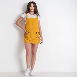 2102-8 желтый женский комплект (сарафан + футболка) (XINYUE, коттон, 3 ед. размеры норма: M. L. XL) фото