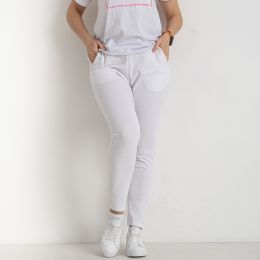 0841-10 белые женские спортивные штаны (петля, 5 ед. размеры батал: 32. 34. 36. 38. 40) фото