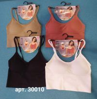 30010# микс цветов женский топ с push-up (хлопок, микрофибра, 12 ед, размеры норма: M-2XL) выдача на следующий день фото