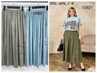 10821 # выбор цвета женская юбка (лен, 4 ед, размеры батал: 3XL-6XL) выдача на следующий день фото