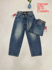 0299# синие женские джинсы vanver (стрейч коттон, 6 ед, размеры полубатал: 28-33) выдача на следующий день фото