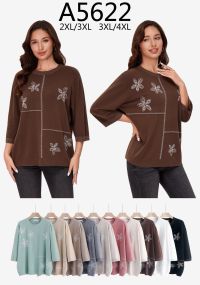 5622 # микс цветов женский свитер (Kiss me, 10 ед, размеры батал: 2XL-4XL) выдача на следующий день фото
