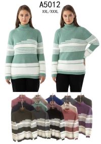 5012  микс цветов женский свитер (5 ед, размеры батал: 2xl-3xl) фото