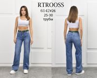 купить 6142# синие женские джинсы (RTROOSS, стрейч коттон, 6 ед, размеры норма: 25-30) выдача на следующий день оптом