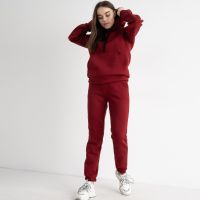 0630-3 бордовый женский спортивный костюм ( 5`th Avenue , турецкая трехнитка, флис, 3 ед, размеры норма: 42.44.46) фото