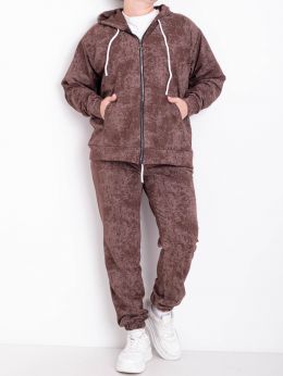 0548-31 коричневый женский спортивный костюм (5'TH AVENUE, турецкая двунитка, 4 ед. размеры полубатал: 50. 52. 54. 56) фото