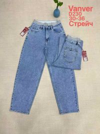0230# голубые женские джинсы vanver (стрейч коттон, 6 ед, размеры батал: 30-36) выдача на следующий день фото