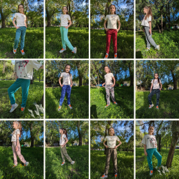 18500-99 микс моделей и расцветок подростковые спортивные штаны (SARA, ангора, 5 ед. размеры подросток: 8-14, соответствуют возр фото