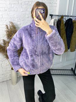 0220-23 # фиолетовая женская шубка (еко-мех,1 ед,на бирках 4XL, соответствуют норме-полубаталу: M-L) выдача на следующий день фото