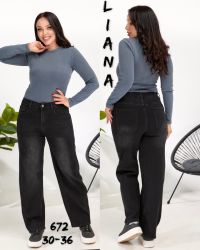0672 # черные женские джинсы (Liana, стрейчч коттон, 6 ед, размеры батал: 30-36) выдача на следующий день фото