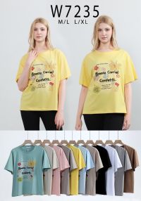 7235 # микс цветов женская футболка (10 ед, размеры норма: M-XL) выдача на следующий день фото