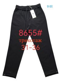8655# черные женские брюки Fudeyan (трикотаж, 6 ед, размеры батал: 31-36) выдача на следующий день фото