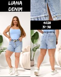 4028# голубые женские шорты (стрейч коттон, 6 ед, размеры батал: 31-38) выдача на следующий день фото