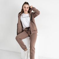 0637-510 мокко женский спортивный костюм ( 5`th Avenue ,с капюшоном, турецкая трехнитка, флис, 3 ед, размеры норма: 42. 44. 46) фото