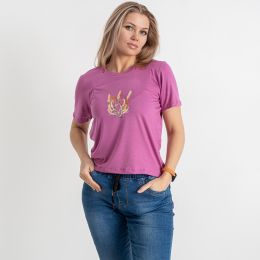 купить оптом джинсы 7128-23 фрезовая женская футболка (SARA, трикотаж, 4 ед. размеры полубатал: 48. 50. 52. 54) недорого