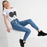 0647 / голубые женские джинсы (New Jeans, стрейчевые,6 ед. размеры норма: 25.26.27.28.29.30) фото