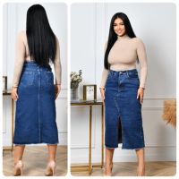 0753 # синяя женская юбка (LADY N, стрейч, 6 ед. размеры норма: 25-30) выдача на следующий день фото