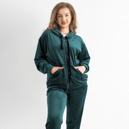 купить оптом джинсы 05231-73 зеленый женский спортивный костюм (5'TH AVENUE, велюровый, 4 ед. размеры полубатал: 50. 52. 54. 56) недорого