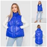 0915-2* синяя женская жилетка (синтепон, 5 ед. размеры норма: M. L. XL. 2XL, могут повторяться) выдача на следующий день фото