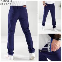 купить 15066-2 # синие мужские брюки (стрейч, 8 ед, размеры норма: 32-38) выдача на следующий день оптом