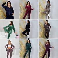 5244 # выбор цвета женский спортивный костюм (велюр, 5 ед, размеры норма: 44, 46, 48, 50, 52) выдача на следующий день фото