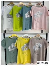 9815# выбор цвета женская футболка (лён, 4 ед, размеры батал: 3XL-6XL) выдача на следующий день фото