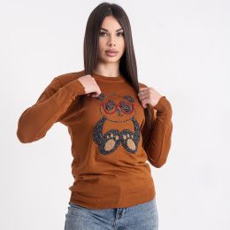 2083-9 коричневый женский свитер (1 ед. один универсальный размер: 42-46) фото