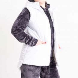 0085-1022 белая женская жилетка с капюшоном (5'TH AVENUE, синтепон, 2 ед. размеры полубатал: 48. 52) фото