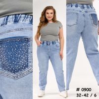 0900# голубые женские джинсы (LADY N, стрейч коттон, 6 ед, размеры батал: 32-42) выдача на следующий день фото